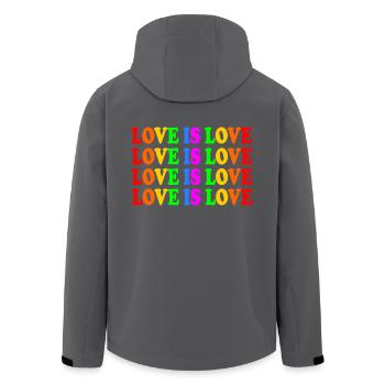 Love is love - Recycelte Männer Softshell-Jacke von Stanley/Stella - Anthrazit - Hinten - AI Model Male 185 light (185cm)