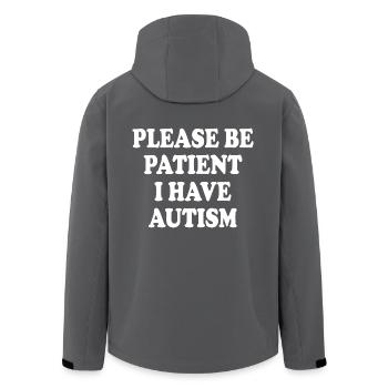 please be patient i have autism - Recycelte Männer Softshell-Jacke von Stanley/Stella - Anthrazit - Hinten - AI Model Male 185 light (185cm)