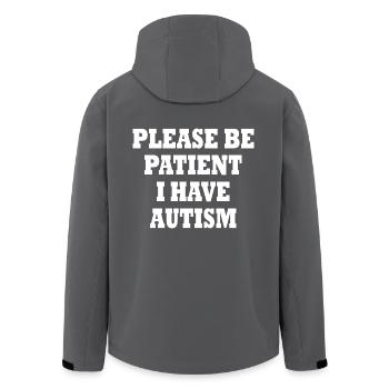 please be patient i have autism - Recycelte Männer Softshell-Jacke von Stanley/Stella - Anthrazit - Hinten - AI Model Male 185 light (185cm)