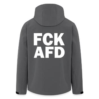 Fck afd - Recycelte Männer Softshell-Jacke von Stanley/Stella - Anthrazit - Hinten - AI Model Male 185 light (185cm)