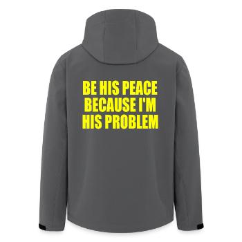 be his peace because im his problem - Recycelte Männer Softshell-Jacke von Stanley/Stella - Anthrazit - Hinten - AI Model Male 185 light (185cm)