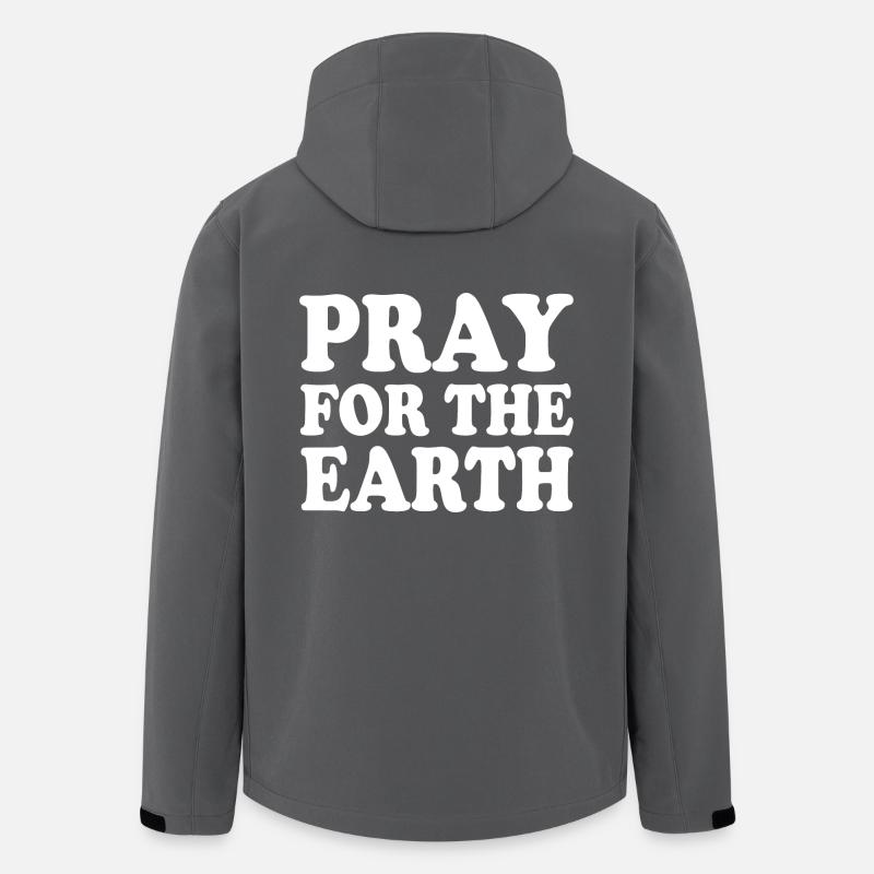 Pray for the earth - Veste softshell homme en polyester recyclé Stanley/Stella - charbon