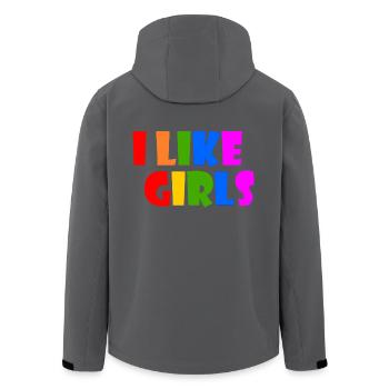 I like girls - Recycelte Männer Softshell-Jacke von Stanley/Stella - Anthrazit - Hinten - AI Model Male 185 light (185cm)