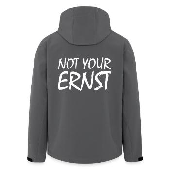 Not your ernst - Recycelte Männer Softshell-Jacke von Stanley/Stella - Anthrazit - Hinten - AI Model Male 185 light (185cm)