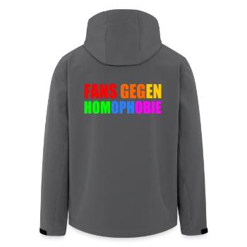 fans gegen homophobie - Recycelte Männer Softshell-Jacke von Stanley/Stella - Anthrazit - Hinten - AI Model Male 185 light (185cm)