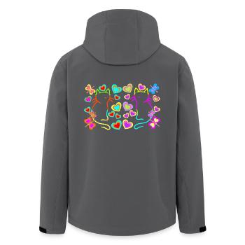 Sommer Retro Katzen Katze bunt Sommerzeit - Recycelte Männer Softshell-Jacke von Stanley/Stella - Anthrazit - Hinten - AI Model Male 185 light (185cm)