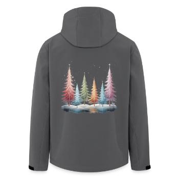 Winter Bäume Tannenbaum Frost Schnee Eis Baum See - Recycelte Männer Softshell-Jacke von Stanley/Stella - Anthrazit - Hinten - AI Model Male 185 light (185cm)