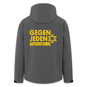 Gegen jeden antisemitismus - Recycelte Männer Softshell-Jacke von Stanley/Stella - Anthrazit - Hinten - AI Model Male 185 light (185cm)