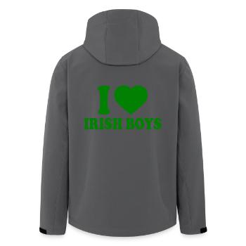 I love irish boys - Recycelte Männer Softshell-Jacke von Stanley/Stella - Anthrazit - Hinten - AI Model Male 185 light (185cm)