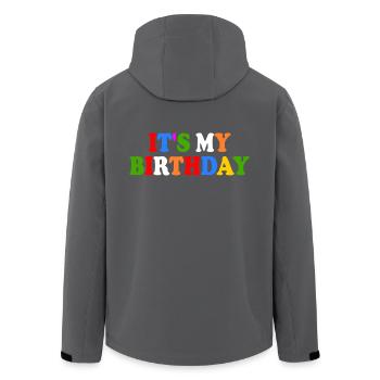 Its my birthday - Recycelte Männer Softshell-Jacke von Stanley/Stella - Anthrazit - Hinten - AI Model Male 185 light (185cm)