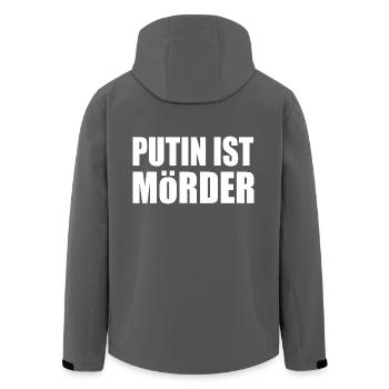 Putin ist mörder - Recycelte Männer Softshell-Jacke von Stanley/Stella - Anthrazit - Hinten - AI Model Male 185 light (185cm)
