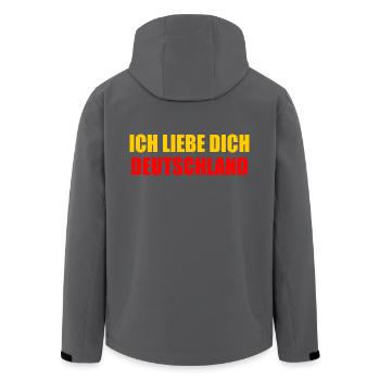ich liebe dich deutschland - Recycelte Männer Softshell-Jacke von Stanley/Stella - Anthrazit - Hinten - AI Model Male 185 light (185cm)