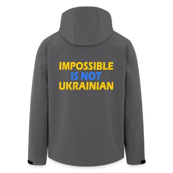 impossible is not ukrainian - ukraine - Recycelte Männer Softshell-Jacke von Stanley/Stella - Anthrazit - Hinten - AI Model Male 185 light (185cm)