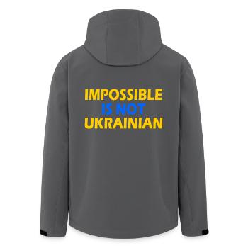 impossible is not ukrainian - ukraine - Recycelte Männer Softshell-Jacke von Stanley/Stella - Anthrazit - Hinten - AI Model Male 185 light (185cm)