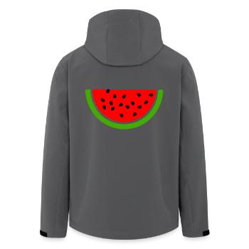Wassermelone - Recycelte Männer Softshell-Jacke von Stanley/Stella - Anthrazit - Hinten - AI Model Male 185 light (185cm)