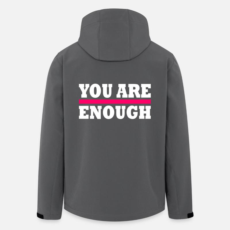 You are enough - Softshelljacka herr i återvunnen polyester Stanley/Stella - kolgrå