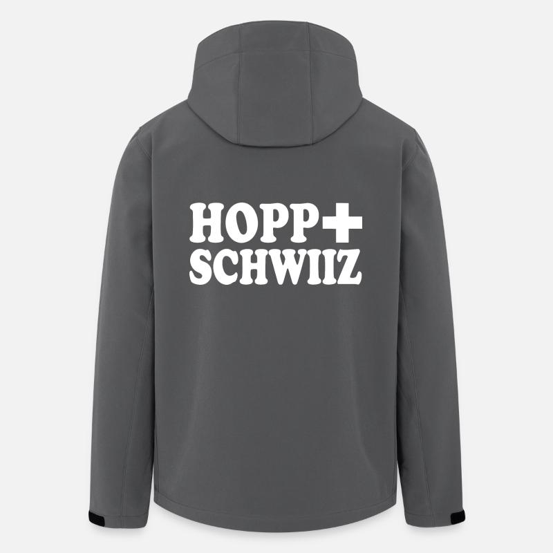 Hopp schwiiz - Recycelte Männer Softshell-Jacke von Stanley/Stella - Anthrazit