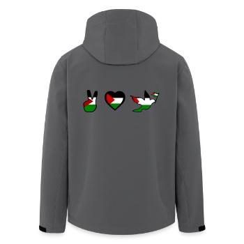 Free palestine - Veste softshell homme en polyester recyclé Stanley/Stella - charbon - Dos - AI Model Male 185 light (185cm)