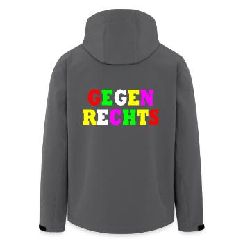 Gegen rechts - Recycelte Männer Softshell-Jacke von Stanley/Stella - Anthrazit - Hinten - AI Model Male 185 light (185cm)