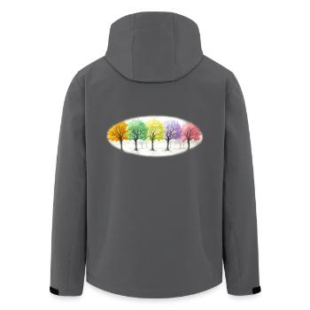 Bunt Bäume Baum Wald - Recycelte Männer Softshell-Jacke von Stanley/Stella - Anthrazit - Hinten - AI Model Male 185 light (185cm)