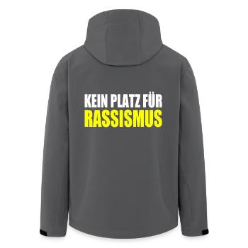 kein platz für rassismus - Recycelte Männer Softshell-Jacke von Stanley/Stella - Anthrazit - Hinten - AI Model Male 185 light (185cm)