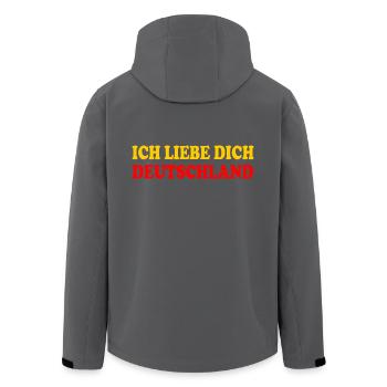 ich liebe dich deutschland - Recycelte Männer Softshell-Jacke von Stanley/Stella - Anthrazit - Hinten - AI Model Male 185 light (185cm)