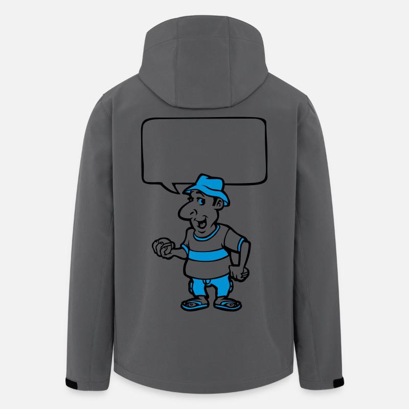 Pétanque et bulle de BD - Veste softshell homme en polyester recyclé Stanley/Stella - charbon