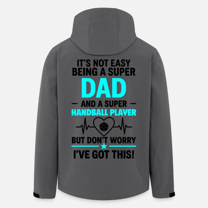 Herz + Handball – Super Papa Handballspieler - Recycelte Männer Softshell-Jacke von Stanley/Stella - Anthrazit