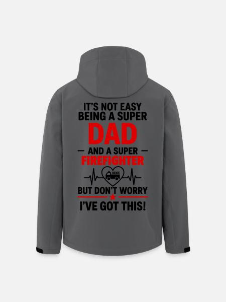 Heart + Fire Brigade – Super Dad Firefighter - Men’s Recycled Softshell Jacket by Stanley/Stella - anthracite