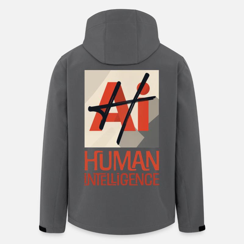 HUMAN INTELLIGENCE #3 - lets' talk - Men’s Recycled Softshell Jacket by Stanley/Stella - anthracite