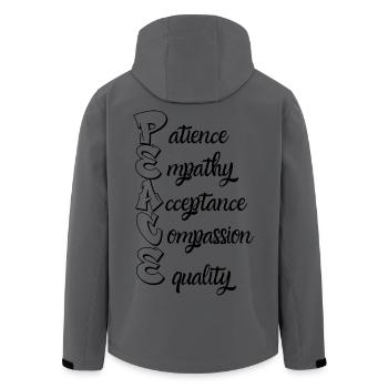 Aesthetic Peace Streetwear - Mindset & Positivity - Men’s Recycled Softshell Jacket by Stanley/Stella - anthracite - Back - AI Model Male 185 light (185cm)
