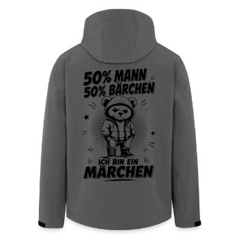 50% Mann 50%Bärchen Ich bin ein Märchen - Recycelte Männer Softshell-Jacke von Stanley/Stella - Anthrazit - Hinten - AI Model Male 185 light (185cm)