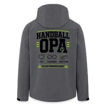 Handball Opa – Hat noch Feldhandball gespielt - Recycelte Männer Softshell-Jacke von Stanley/Stella - Anthrazit - Hinten - AI Model Male 185 light (185cm)