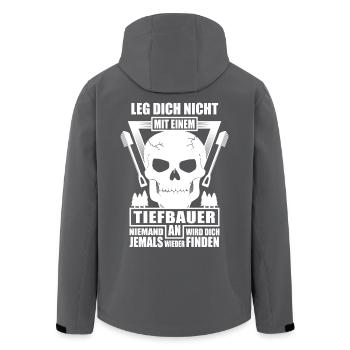 Tiefbauer - lustiger Spruch - Recycelte Männer Softshell-Jacke von Stanley/Stella - Anthrazit - Hinten - AI Model Male 185 light (185cm)