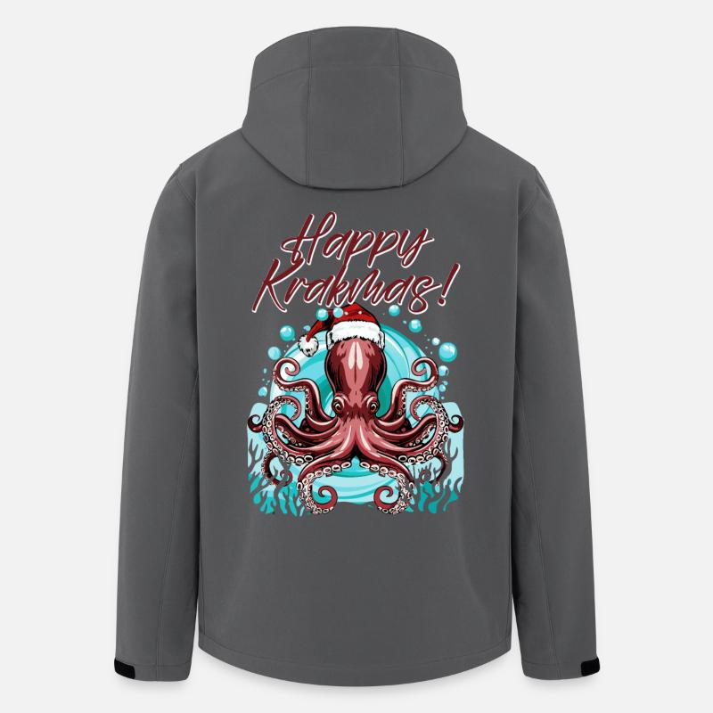 Happy Krakmas! (Christmas Octopus) - Men’s Recycled Softshell Jacket by Stanley/Stella - anthracite