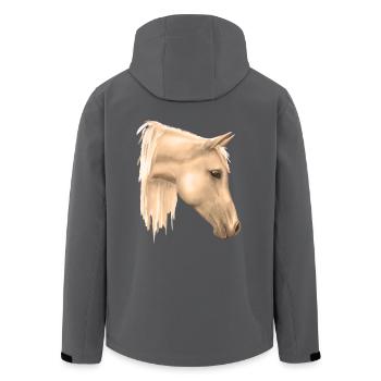 Pferdemotiv - Recycelte Männer Softshell-Jacke von Stanley/Stella - Anthrazit - Hinten - AI Model Male 185 light (185cm)