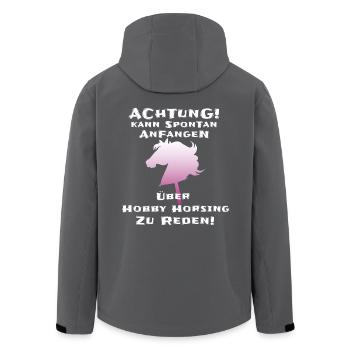 Hobby Horsing Hobby Horse Geschenk - Recycelte Männer Softshell-Jacke von Stanley/Stella - Anthrazit - Hinten - AI Model Male 185 light (185cm)