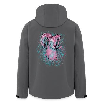 Widder Vaporwave - Recycelte Männer Softshell-Jacke von Stanley/Stella - Anthrazit - Hinten - AI Model Male 185 light (185cm)