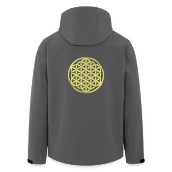 Lebensblume / Flower of life / Blume des Lebens - Recycelte Männer Softshell-Jacke von Stanley/Stella - Anthrazit - Hinten - AI Model Male 185 light (185cm)