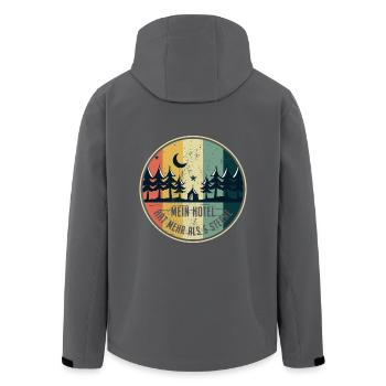 Mein Hotel Hat Mehr Als 5 Sterne Zelten Camping - Recycelte Männer Softshell-Jacke von Stanley/Stella - Anthrazit - Hinten - AI Model Male 185 light (185cm)