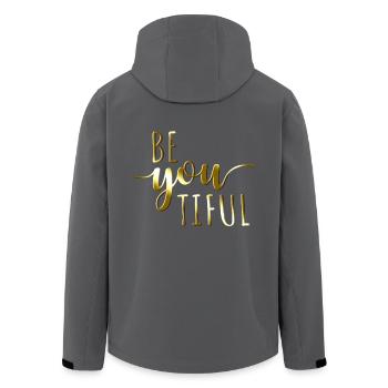 Beyoutiful Be You Tiful Achtsamkeit Yoga Beautiful - Recycelte Männer Softshell-Jacke von Stanley/Stella - Anthrazit - Hinten - AI Model Male 185 light (185cm)