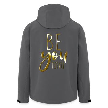 Beyoutiful Be You Tiful Achtsamkeit Yoga Beautiful - Recycelte Männer Softshell-Jacke von Stanley/Stella - Anthrazit - Hinten - AI Model Male 185 light (185cm)