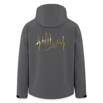 Seattle Skyline Herzschlag USA Fan Herz Puls Liebe - Recycelte Männer Softshell-Jacke von Stanley/Stella - Anthrazit - Hinten - AI Model Male 185 light (185cm)