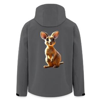 Känguru Australien Wilde Beuteltiere Süße Kängurus - Recycelte Männer Softshell-Jacke von Stanley/Stella - Anthrazit - Hinten - AI Model Male 185 light (185cm)