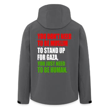 you don't need to be muslim to stand up for gaza - Recycelte Männer Softshell-Jacke von Stanley/Stella - Anthrazit - Hinten - AI Model Male 185 light (185cm)