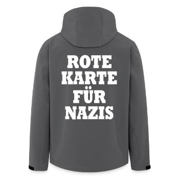 Rote karte für nazis - Recycelte Männer Softshell-Jacke von Stanley/Stella - Anthrazit - Hinten - AI Model Male 185 light (185cm)
