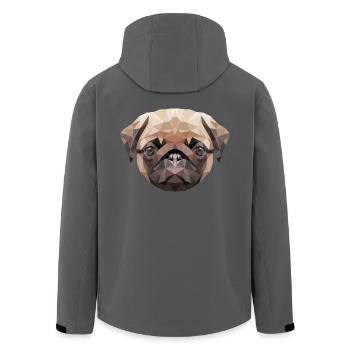 süsser Mops Pug - Recycelte Männer Softshell-Jacke von Stanley/Stella - Anthrazit - Hinten - AI Model Male 185 light (185cm)