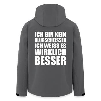 Ich bin kein Klugscheisser ich weiss es wirklich - Recycelte Männer Softshell-Jacke von Stanley/Stella - Anthrazit - Hinten - AI Model Male 185 light (185cm)