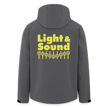 Light & Sound - Recycelte Männer Softshell-Jacke von Stanley/Stella - Anthrazit - Hinten - AI Model Male 185 light (185cm)