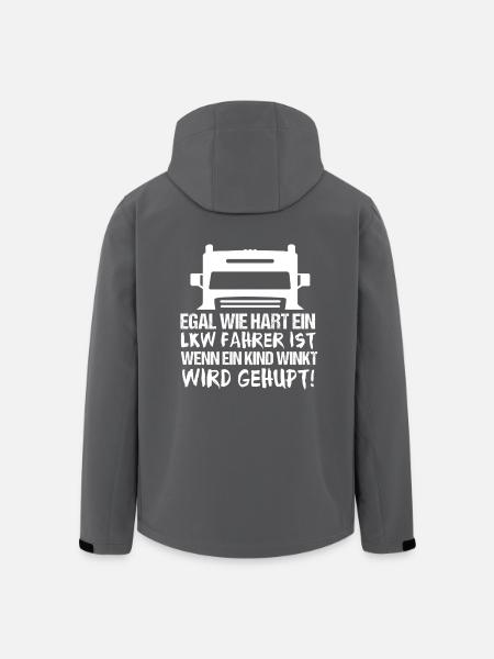 LKW FAHRER MIT HERZ - Recycelte Männer Softshell-Jacke von Stanley/Stella - Anthrazit